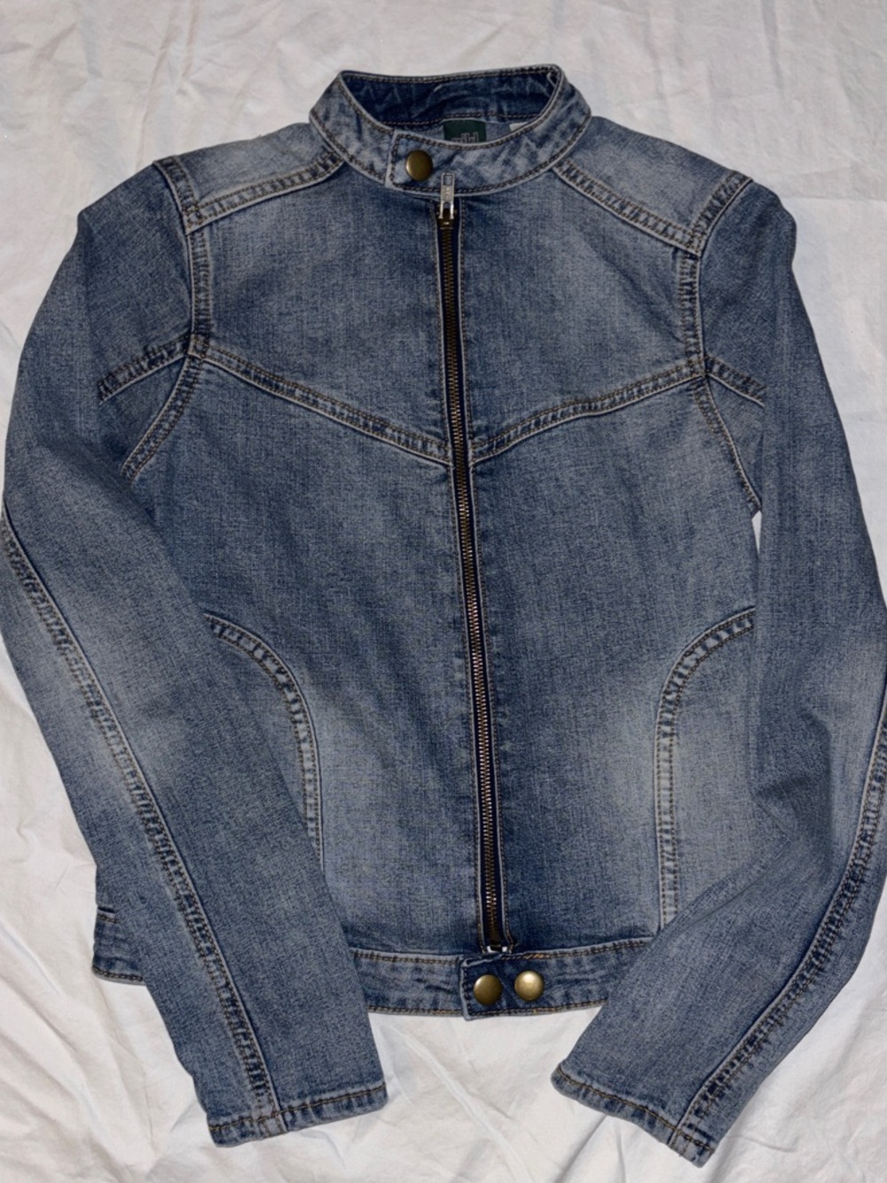 Wild Fable Full-Zip Denim Moto Jacket - XX Small